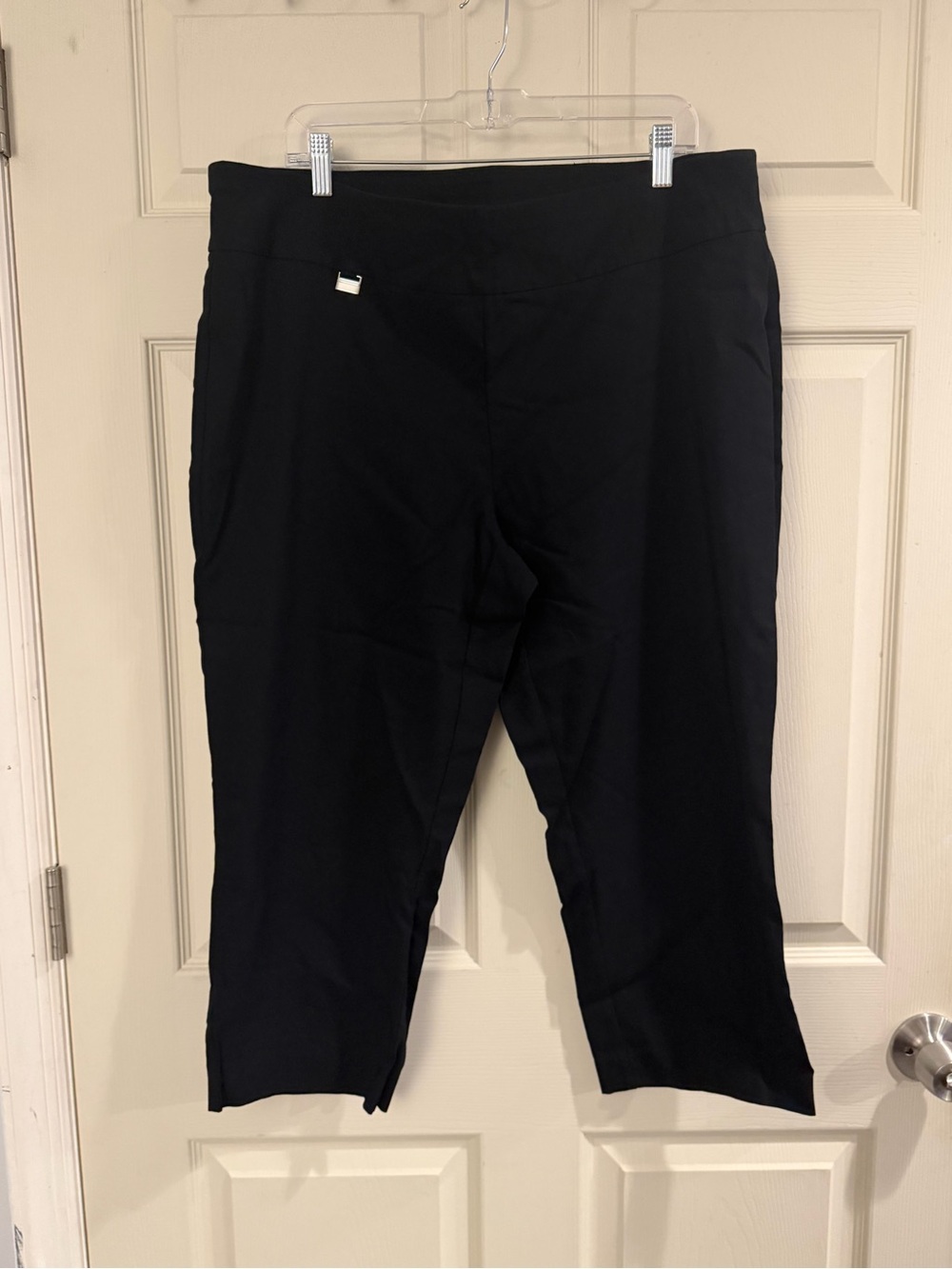 Alfani Black Cropped Ponte Knit Pull-On Pants
